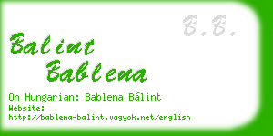 balint bablena business card